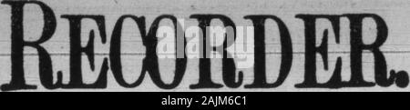 Boone County Recorder . | Créé en 1876.  ? Inscription 1,50 $ année. - C ITry un an. &Gt ;  + .i. . ? ? J--- ?  ?  ? " Je .. ..T- Vol XXXIII. BURLINGTON, Vermont, le mercredi, Janvier 15, 1908. N° 13 Banque D'Images