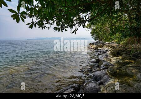 Vue sur le lac Kivu, Rwanda. Banque D'Images