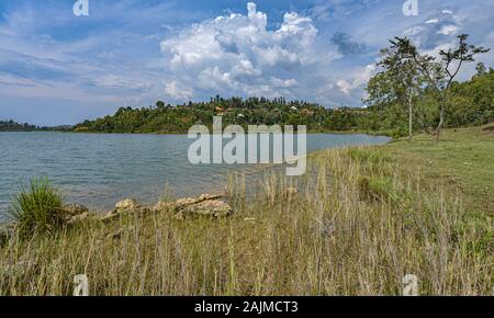 Vue sur le lac Kivu, Rwanda. Banque D'Images