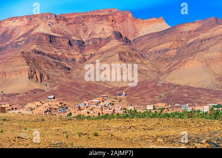 Vue paysage de montagne, Zagora, Maroc Banque D'Images