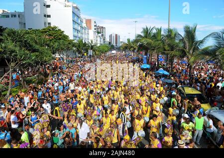 Rio de Janeiro, le 31 janvier 2015. Pendant le défilé de fêtards le bloc Banda de Ipanema dans le carnaval de rue de la ville de Rio de Janeiro, Brazi Banque D'Images