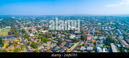 Panorama de l'antenne de Frankston suburb dans le sud-est de Melbourne, Australie Banque D'Images