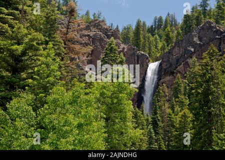 CO00151-00...COLORADO - Treasure Falls situé sur le côté sud de Wolf Creek passer le long de la US Highway 160. Banque D'Images