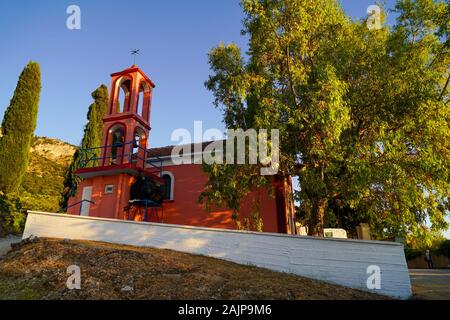 Église paroissiale Rural rénové sur l'île de Céphalonie, Mer Ionienne, Grèce Banque D'Images