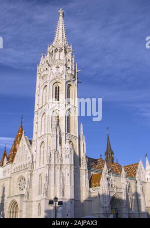 Le fleuve l'église Matthias de Budapest, Hongrie, Europe. Banque D'Images