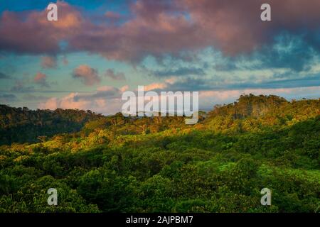 Panama paysage en début de matinée lumière à Garduk dans le désert de Nargana, Comarca Guna Yala, République du Panama. Banque D'Images