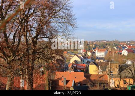 Colditz en Saxe/Allemagne dans l'Europe d'en haut, vue aérienne Banque D'Images