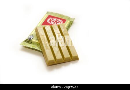 Le thé vert matcha inspiré de chocolat KitKat snack-bar par Nestlé à New York, il y a dans l'usine UK, FR Banque D'Images