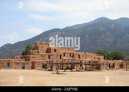 Taos Pueblo, UNESCO World Heritage Site, Taos, New Mexico, USA Banque D'Images