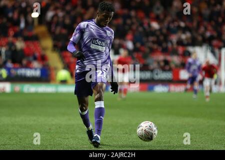 Londres, ANGLETERRE - 5 janvier Kyle Edwards de West Bromwich Albion en action au cours de la FA Cup match entre Charlton Athletic et West Bromwich Albion à la vallée, Londres le dimanche 5 janvier 2020. (Crédit : Jacques Feeney | MI News) photographie peut uniquement être utilisé pour les journaux et/ou magazines fins éditoriales, licence requise pour l'usage commercial Crédit : MI News & Sport /Alamy Live News Banque D'Images