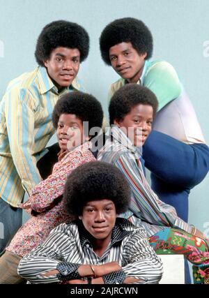 JACKSON 5 photo promotionnelle du groupe pop américain à propos de 1971 avec Michael Jackson, centre gauche. Banque D'Images