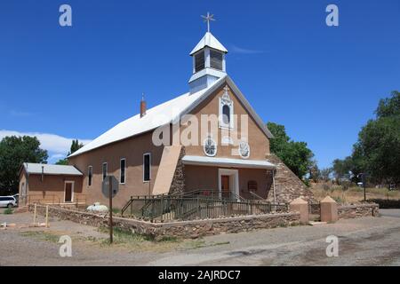L'Iglesia Nuestra Senora de los Remedios, Eglise Notre Dame du remède, Galisteo, comté de Santa Fe, New Mexico, USA Banque D'Images