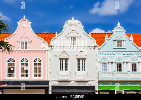 Aruba, Antilles néerlandaises. Détails de l'architecture de la vieille ville. Banque D'Images