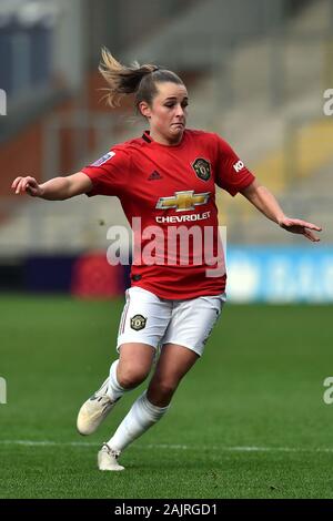 Leigh, UK. 05Th Jan, 2020. LEIGH, ANGLETERRE - 5 janvier Ella Toone de Manchester United femmes au cours de la Barclays FA Women's Super League match entre Manchester United et la ville de Bristol, à Leigh Sport Stadium, Leigh le dimanche 5 janvier 2020. (Crédit : Eddie Garvey | MI News) photographie peut uniquement être utilisé pour les journaux et/ou magazines fins éditoriales, licence requise pour l'usage commercial Crédit : MI News & Sport /Alamy Live News Banque D'Images