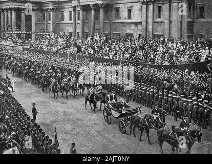 La reine Victoria (1819-1901) dans sa procession du Jubilé de diamant 22 Juin 1897 Banque D'Images