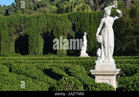 Le 19ème siècle Les Jardins de Montfort néoclassique à Valence, Espagne Banque D'Images