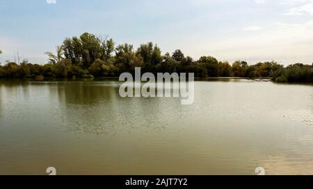 Étang de pêche près de la rivière Sava, Zagreb Banque D'Images