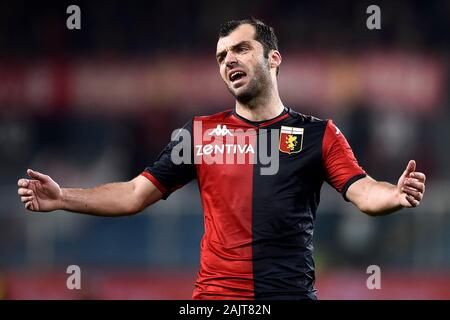 Gênes, Italie - 05 janvier, 2020 : Goran Pandev de Gênes au cours de la série CFC réagit d'un match de football entre Gênes et CFC US Sassuolo. Genoa CFC 2-1 plus de US Sassuolo. Credit : Nicolò Campo/Alamy Live News Banque D'Images