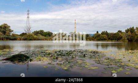 Étang de pêche près de la rivière Sava, Zagreb Banque D'Images