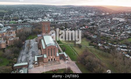 Vue aérienne de la cathédrale de Guildford à Guildford, Surrey, Angleterre Banque D'Images