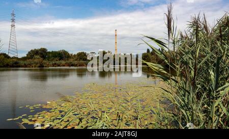 Étang de pêche près de la rivière Sava, Zagreb Banque D'Images