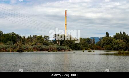 Étang de pêche près de la rivière Sava, Zagreb Banque D'Images