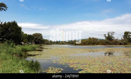Étang de pêche près de la rivière Sava, Zagreb Banque D'Images