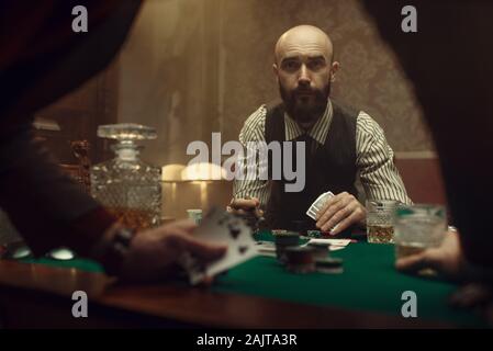 Les joueurs de poker de casino, Blackjack Banque D'Images