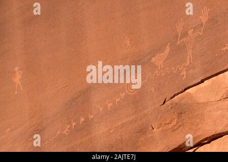 Pétroglyphes, Navajo Nation (Utah). Banque D'Images