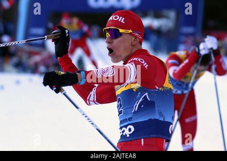 5 janvier 2020, la station de ski de Val di Fiemme, Val di Fiemme, Trento, Italie, Fédération internationale de ski FIS Hommes Audi Cross Country Ski World Cup, Tour De Ski Val di Fiemme ; Alexander (RUS) Bolshunov Banque D'Images