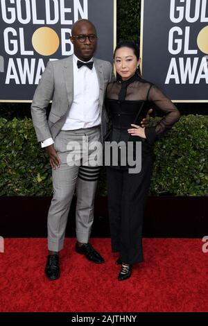 Los Angeles, Californie, USA. 05Th Jan, 2020. Barry Jenkins et partenaire-nous Directeur Lulu Wang arrive à la 77e Golden Globe Awards tenue à l'hôtel Beverly Hilton le 5 janvier 2020 à Beverly Hills, CA. (Photo par Sthanlee B. Mirador/Sipa USA) Crédit : Sipa USA/Alamy Live News Banque D'Images