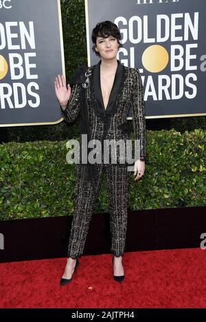 Los Angeles, Californie, USA. 05Th Jan, 2020. Phoebe Waller-Bridge arrive à la 77e Golden Globe Awards tenue à l'hôtel Beverly Hilton le 5 janvier 2020 à Beverly Hills, CA. (Photo par Sthanlee B. Mirador/Sipa USA) Crédit : Sipa USA/Alamy Live News Banque D'Images