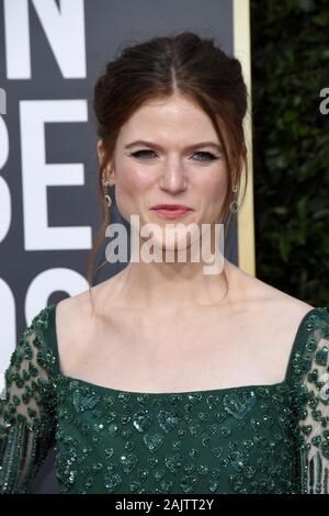 Los Angeles, Californie, USA. 05Th Jan, 2020. Rose Leslie arrive à la 77e Golden Globe Awards tenue à l'hôtel Beverly Hilton le 5 janvier 2020 à Beverly Hills, CA. (Photo par Sthanlee B. Mirador/Sipa USA) Crédit : Sipa USA/Alamy Live News Banque D'Images