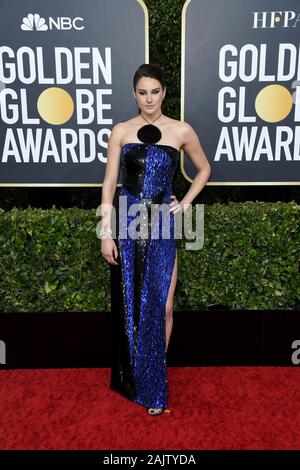 Los Angeles, Californie, USA. 05Th Jan, 2020. Shailene Woodley arrive à la 77e Golden Globe Awards tenue à l'hôtel Beverly Hilton le 5 janvier 2020 à Beverly Hills, CA. (Photo par Sthanlee B. Mirador/Sipa USA) Crédit : Sipa USA/Alamy Live News Banque D'Images