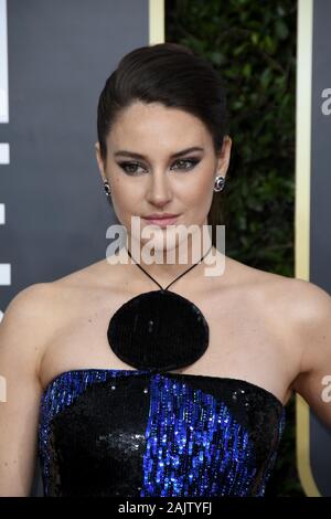 Los Angeles, Californie, USA. 05Th Jan, 2020. Shailene Woodley arrive à la 77e Golden Globe Awards tenue à l'hôtel Beverly Hilton le 5 janvier 2020 à Beverly Hills, CA. (Photo par Sthanlee B. Mirador/Sipa USA) Crédit : Sipa USA/Alamy Live News Banque D'Images