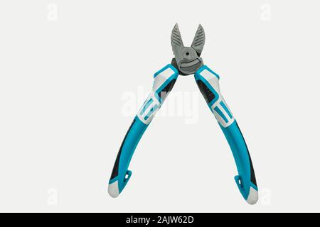 Électricien couteau latéral sur un fond blanc, close-up. Banque D'Images