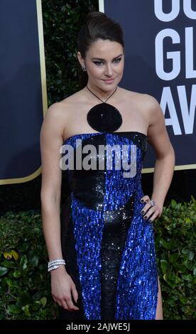 Los Angeles, États-Unis. 05Th Jan, 2020. Shailene Woodley assiste à la 77e Golden Globe Awards annuels, honorant le meilleur dans le domaine du cinéma et de la télévision américaine de 2020 à l'hôtel Beverly Hilton à Beverly Hills, Californie le Dimanche, Janvier 5, 2020. Photo par Jim Ruymen/UPI UPI : Crédit/Alamy Live News Banque D'Images