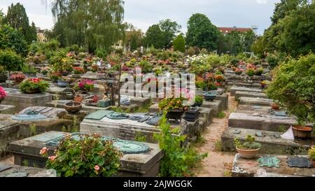 Nuremberg 2019. Les inhumations dans le cimetière monumental de Saint John's. Août 2019 à Nuremberg. Banque D'Images