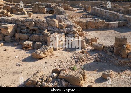 Le reste de la maison romaine dans l'antique Nea Paphos Pafos (Nouvelle ville). Parc archéologique de Paphos. Chypre Banque D'Images