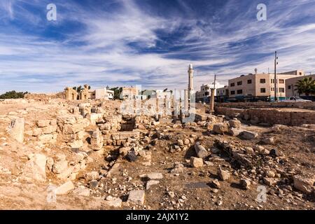 Al-Rabba ruines romaines et Byzantines, Rabba, Kings Highway, route 35, route historique sur le terrain élevé, Jordanie, Moyen-Orient, Asie Banque D'Images