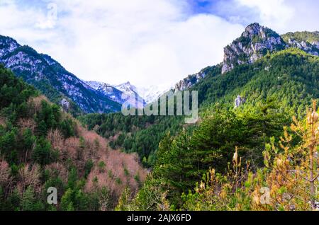 Paysage incroyable sur le Mont Olympe, la plus haute montagne de Grèce et la maison de Zeus et les dieux grecs. Banque D'Images