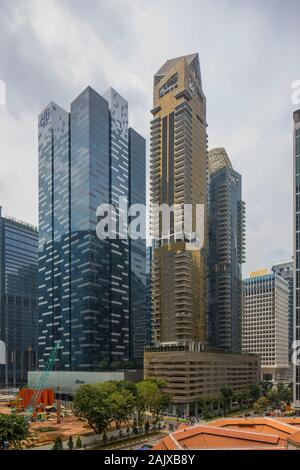 Un Shenton Way est un projet de réaménagement immobilier avec 341 appartements [1] le long de Shenton Way dans la région de Singapour Tanjong Pagar Banque D'Images