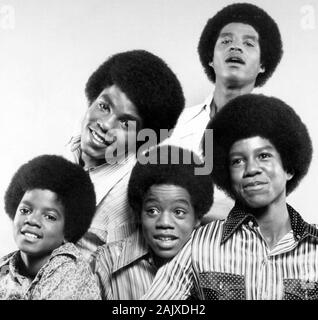 JACKSON 5 photo promotionnelle du groupe pop américain à propos de 1970 avec Michael Jackson à gauche Banque D'Images