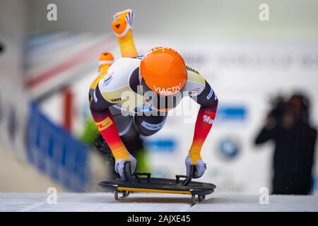 Jacqueline LOELLING (GER), démarrer, action, Coupe du monde de skeleton IBSF BMW pour la femme, le 5 janvier, 2020 à Winterberg/Allemagne. Â | conditions dans le monde entier Banque D'Images