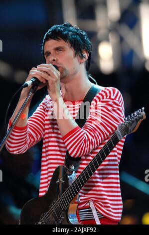 Vérone Italie le 09/05/2006, l'Arena : Matthew Bellamy de Muse en concert au cours de l'événement musical Festivalbar '2006'. Banque D'Images