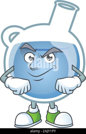 Potion bleue mascot cartoon character style avec visage souriant Illustration de Vecteur