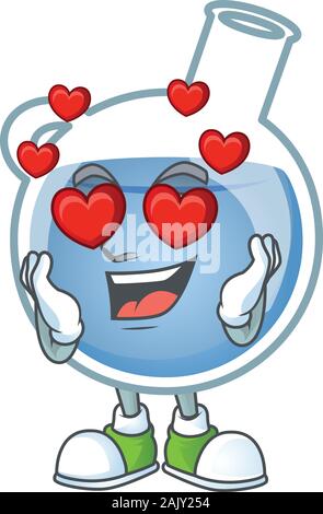 Falling in love potion bleue cute cartoon character design Illustration de Vecteur