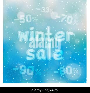 Vente d'hiver promotions et chute de neige Illustration de Vecteur