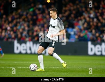 Londres, ANGLETERRE - 05 janvier : Derby County's Craig Forsyth en action lors d'Unis FA Cup troisième ronde match entre Crystal Palace et Derby County Banque D'Images