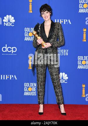 Los Angeles, Californie, USA. 05 janvier 2020 - Los Angeles, Californie - Phoebe Waller-Bridge. 77e Golden Globes Annuel - Salle de presse tenue au Beverly Hilton Hotel. Crédit photo : Birdie Thompson/AdMedia /MediaPunch MediaPunch Crédit : Inc/Alamy Live News Banque D'Images